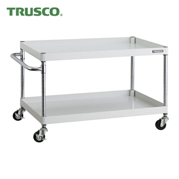 トラスコ TRUSCO ツールワゴン フェニックスワゴン 900X600 2段 Φ75ゴム車輪 ホワイト (1台) PEW-692-G75-W｜工具ランド　いたわり館