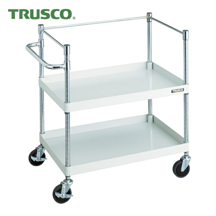 トラスコ TRUSCO ツールワゴン フェニックスワゴン 省音 750X500XH880 3方枠付 ホワイト (1台) PEW-972K-W｜工具ランド　いたわり館