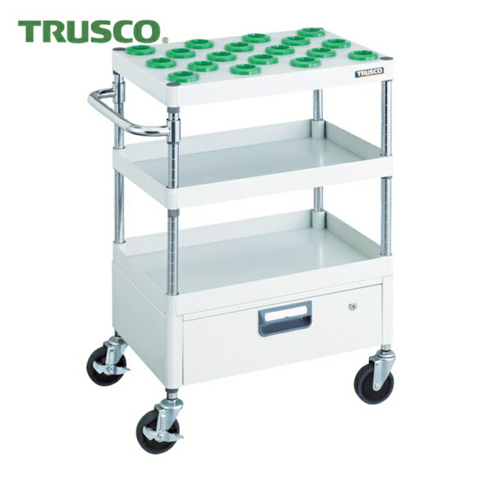 トラスコ TRUSCO ツールワゴン フェニックスワゴン 省音 600X400 1段引出付 NT-40 ホワイト (1台) PEW-TL962BV-W|工具ランド いたわり館