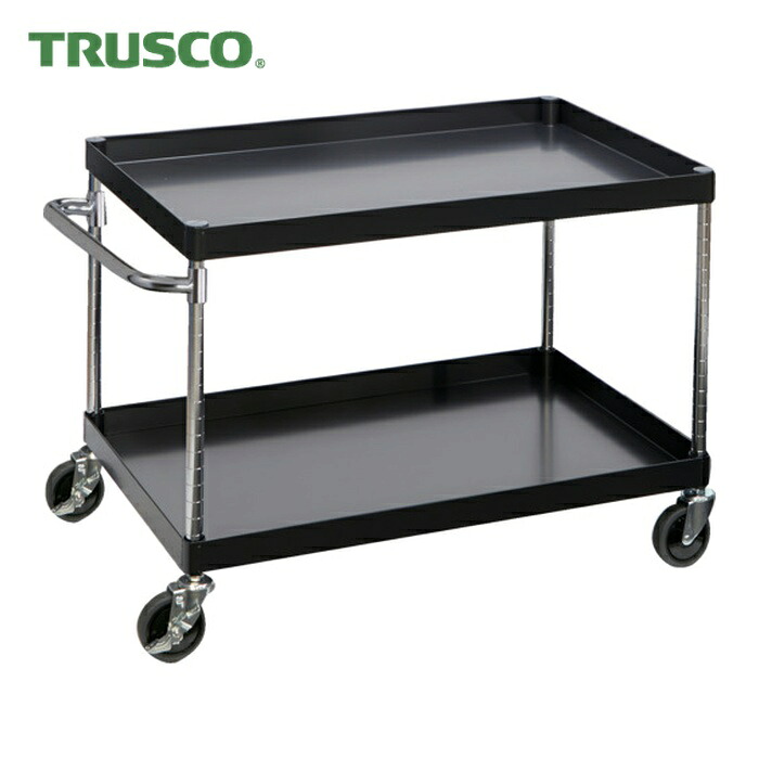 トラスコ TRUSCO 物の具手押し車 アリゾナ州の州都手押し車 省音 900X600XH600 2段 黒いこと (1台) PEW-692-BK