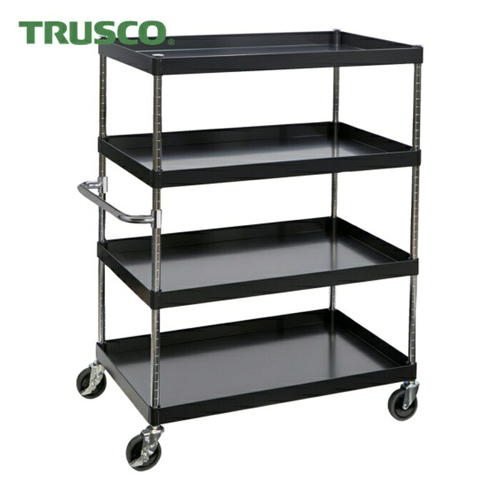 トラスコ TRUSCO 物の具手押し車 アリゾナ州の州都手押し車 省音 900X600XH1200 4段 黒いこと (1台) PEW-1294-BK