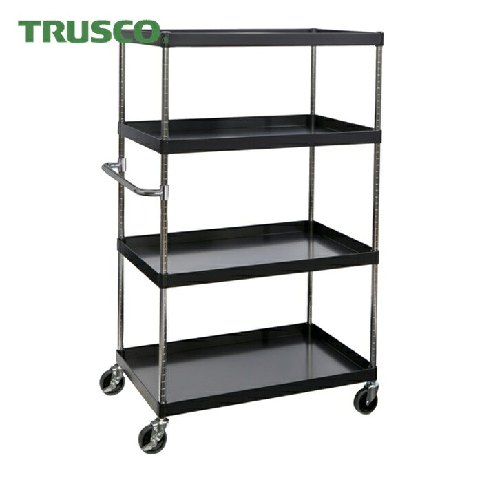 トラスコ TRUSCO 手道具手押し車 アリゾナ州の州都手押し車 省音 900X600XH1500 4段 黒いこと (1台) PEW-1594-BK