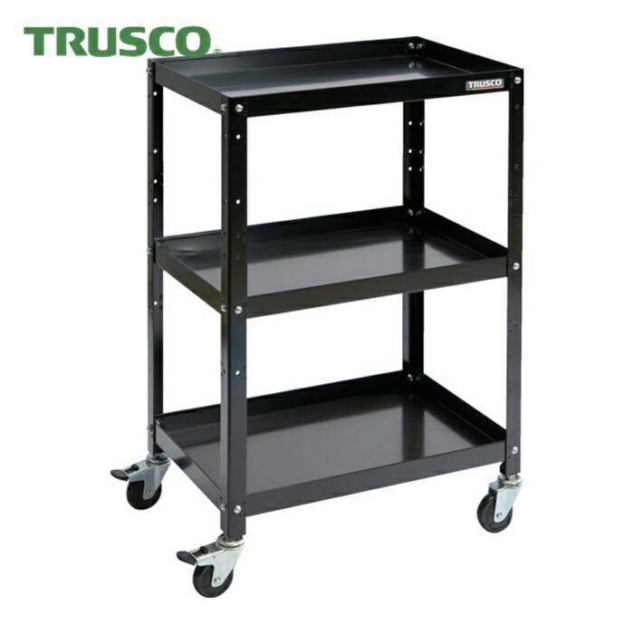 トラスコ TRUSCO 物の具手押し車 ラビットワゴン 600×400 天然ゴム拷問台 黒いこと (1台) RBW-963 BK