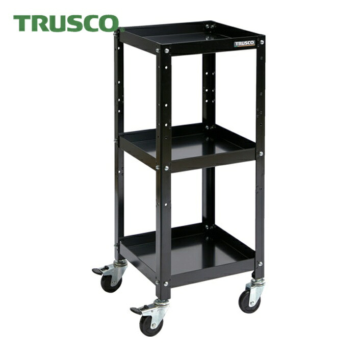 トラスコ TRUSCO 物の具手押し車 ラビットワゴン 360×360 天然ゴム拷問台 黒いこと (1台) RBW-733 BK