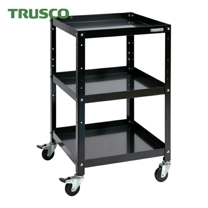 トラスコ TRUSCO 物の具手押し車 ラビットワゴン 500×500 天然ゴム拷問台 黒いこと (1台) RBW-853 BK