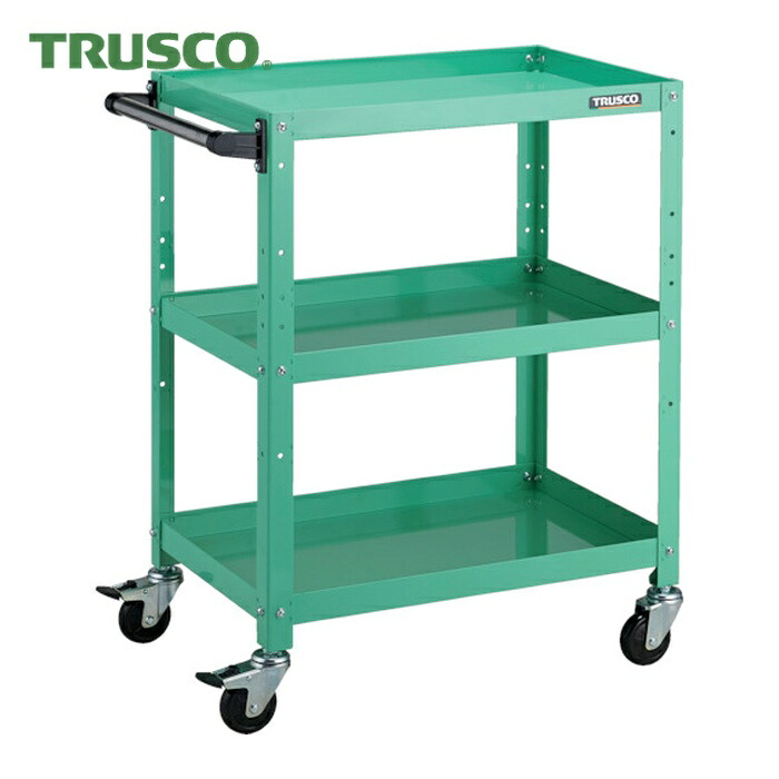 トラスコ TRUSCO 物の具手押し車 ラビットワゴン 600X400 手持ち部分付 天然ゴム拷問台 若い衆緑であること (1台) RBW-863H YG