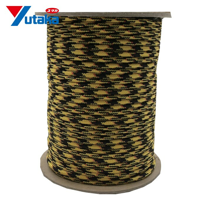 ユタカメイク 強力カラーコード 4mm×100m(黄/黒) (1巻) PSCC-413