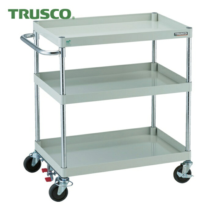 トラスコ TRUSCO ツールワゴン フェニックスワゴン 省音 750X500 S付 ホワイト (1台) PEW-973-B-W