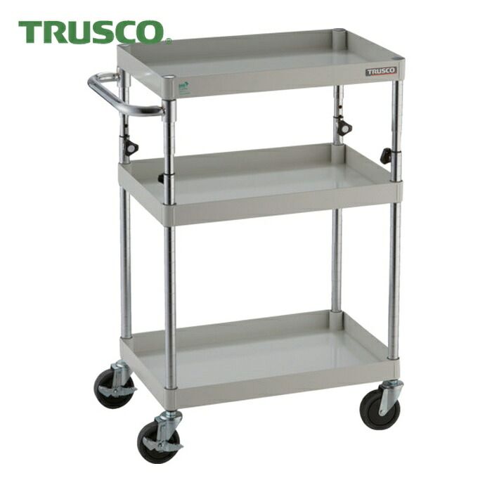 トラスコ TRUSCO ツールワゴン フェニックスワゴン 省音 600X400XH880~1130 3段 ホワイト (1台) PEW-A963-W 28,288円