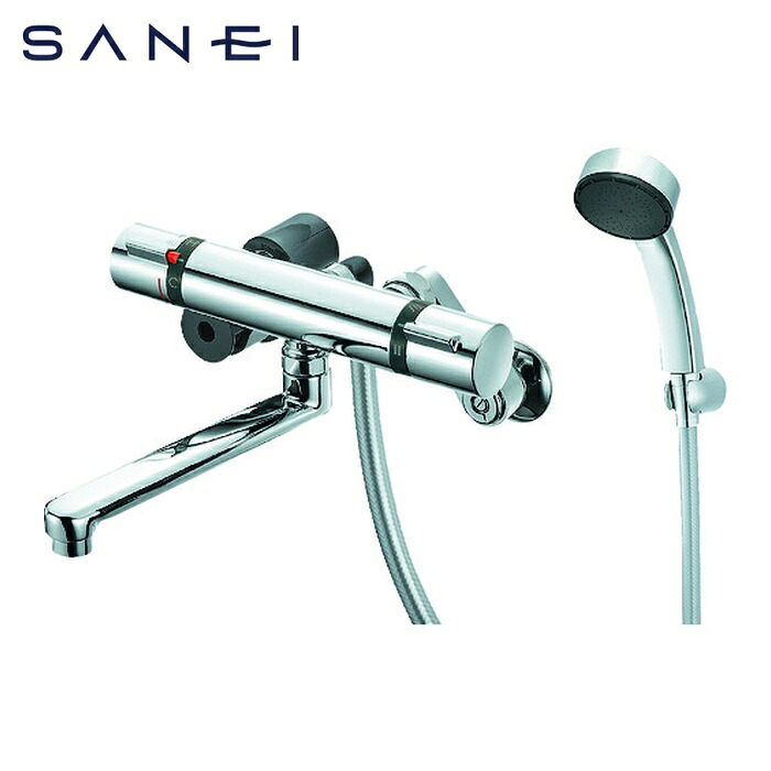 SANEI 三栄水栓 SK18520S9-13 サーモシャワー混合栓 ホース長さ1.6m パイプの長さ170mm 一般地用 日本製 (1台)