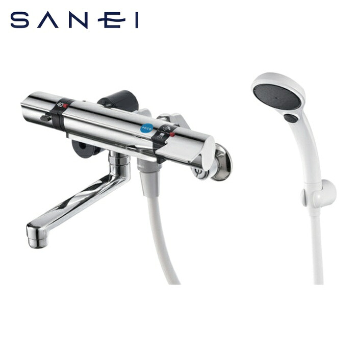 SANEI 三栄水栓 SK18121CT2K-13 サーモシャワー混合栓 寒冷地用 節水50% 手元ストップ パイプ長さ170mm (1台)