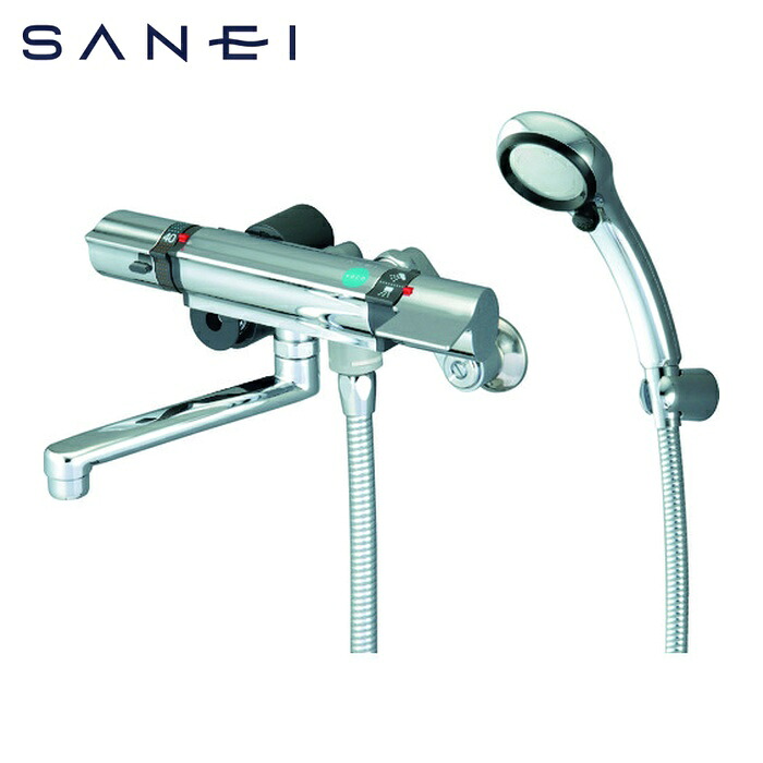 SANEI 三栄水栓 SK18121CTC-13 サーモシャワー混合栓 手元ストップ 節水50%シャワー パイプ170mm (1台)|工具ランド いたわり館