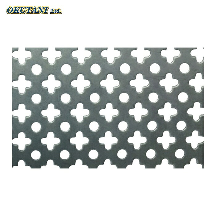 OKUTANI 奥谷金網 鉄パンチングメタル 1.6T&times;丸十 914&times;914 (1枚) PM-SPH-T1.60+-914X914｜工具ランド　いたわり館