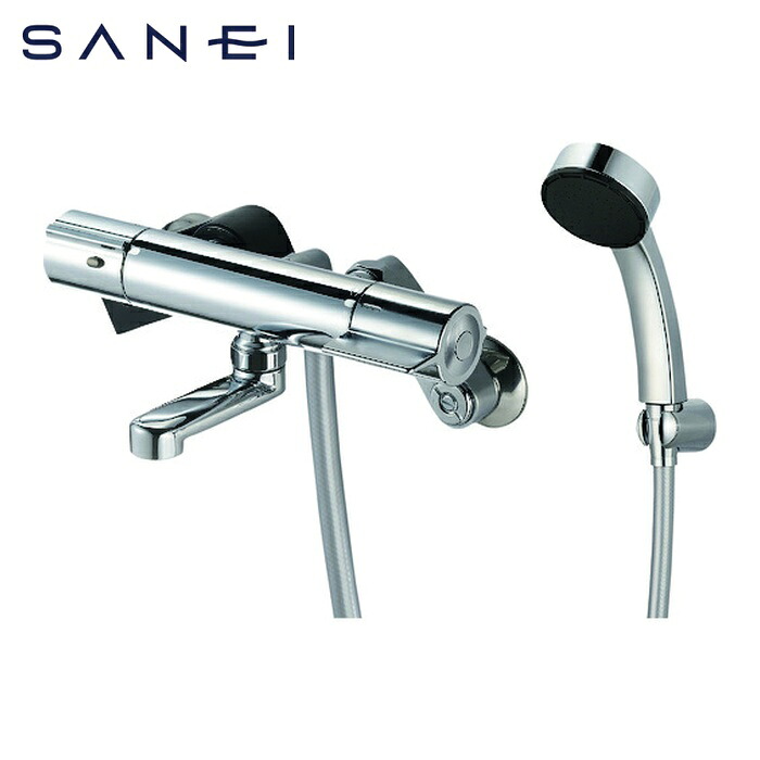 SANEI 三栄水栓 SK18C-S9L08 サーモシャワー混合栓 パイプ80mm 節水約25% (1台)｜工具ランド　いたわり館