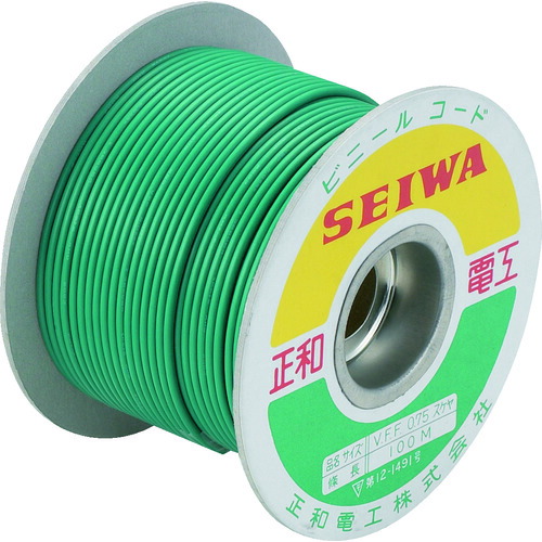 正和電工 SF-100CD アースコード VSFコード 100m ドラム巻 (1巻)