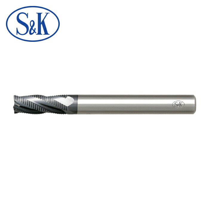 S\u0026K 三興製作所 S-FPAS13 S上塗り ハイスラフィングエンドミル ファインピッチショート刃 (1本)