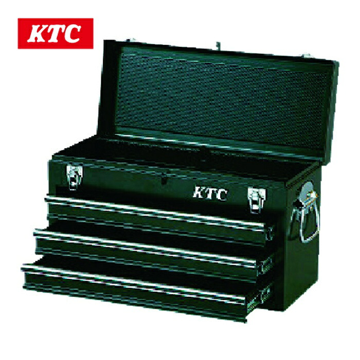 KTC 京都機械工具 SKX0213BK 洋服箪笥(3段3抽き出し)ソリッドブラック (1個) 工具箱-収納・保管用品