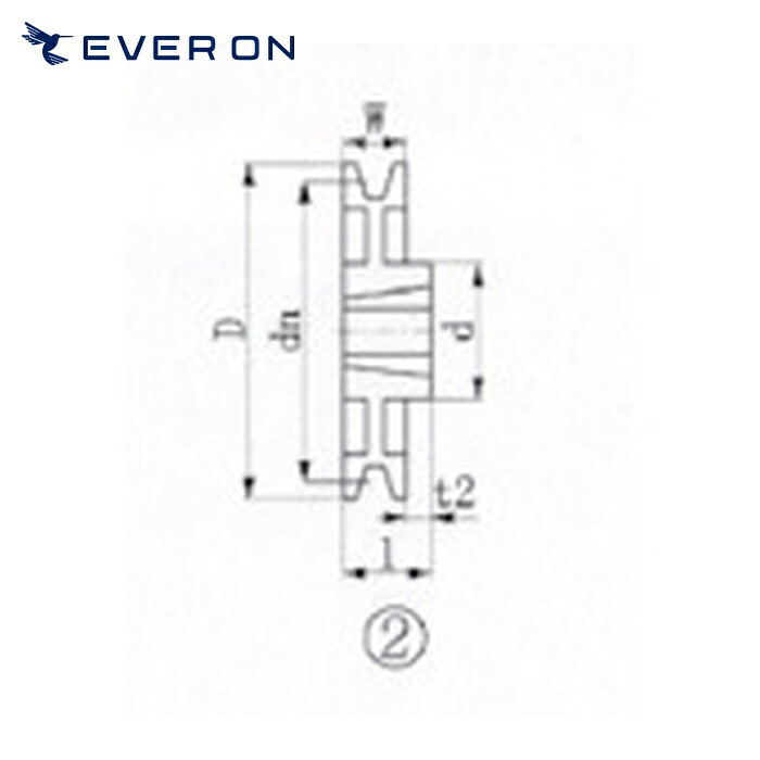 EVN エバオン SPA315-1 ブッシングプーリー SPA 315mm 溝数1 (1個)｜工具ランド　いたわり館 8,371円