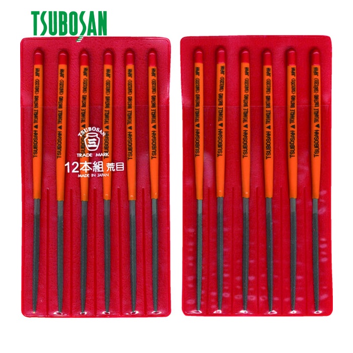 ツボサン TSUBOSAN SA012-01 組ヤスリ 12本組 三角 荒目 (1S)