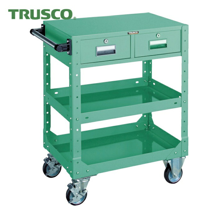 トラスコ TRUSCO SR型ワゴン 600×400×H800 引出付 グリーン (1台) SR-3F (GN) 34,951円