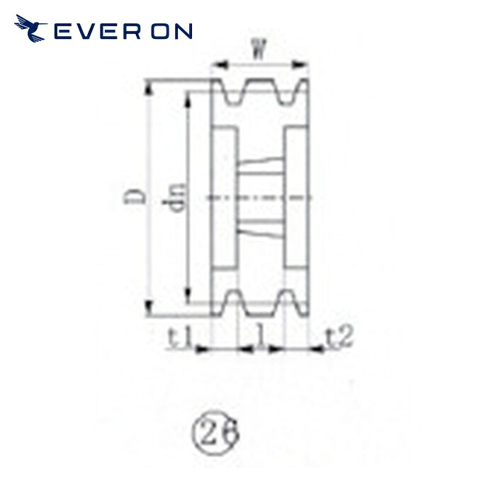 EVN エバオン SPB150-4 ブッシングプーリー SPB 150mm 溝数4 (1個) 7,240円