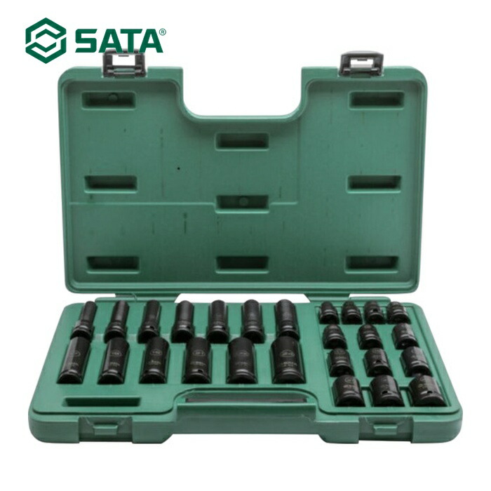 SATA ST34399T 薄肉インパクトソケットセット(6角)差込角12.7mm(26点) (1S)