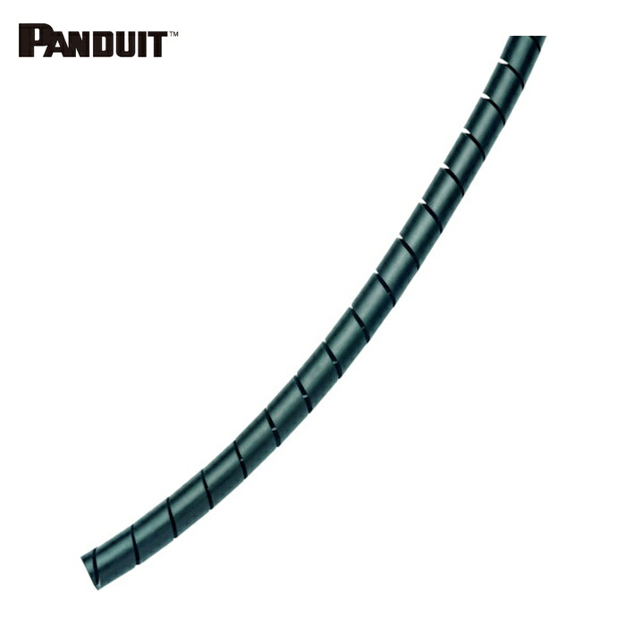 パンドウイット PANDUIT T19F-C0 スパイラルラッピング ポリエチレン 耐候性黒 T19F-C0 (1巻)｜工具ランド　いたわり館