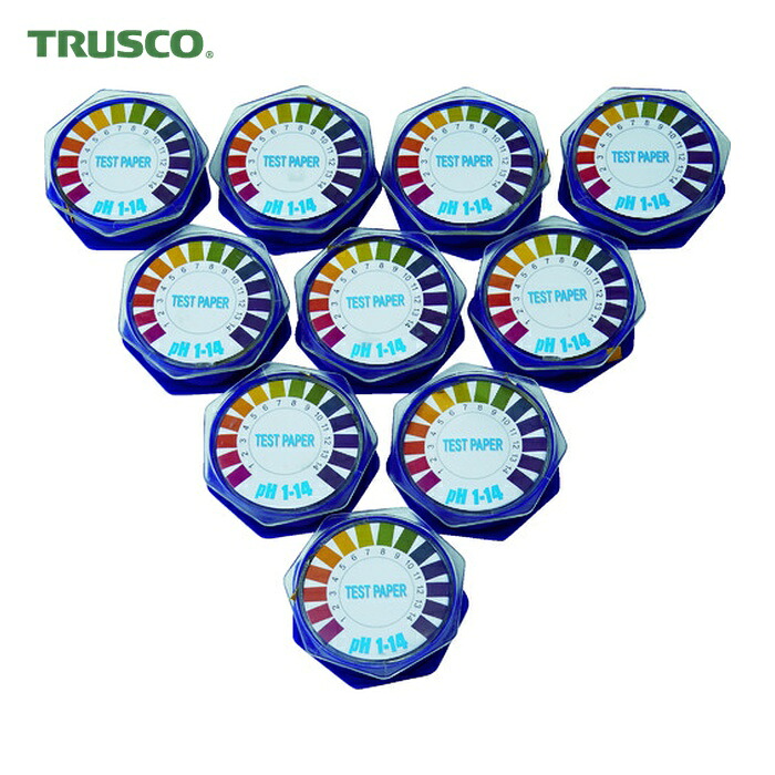 トラスコ TRUSCO Ph試験紙 ロールタイプ 7mm×5M Ph1~14 徳用10個タイプ (1袋) TPHR-10