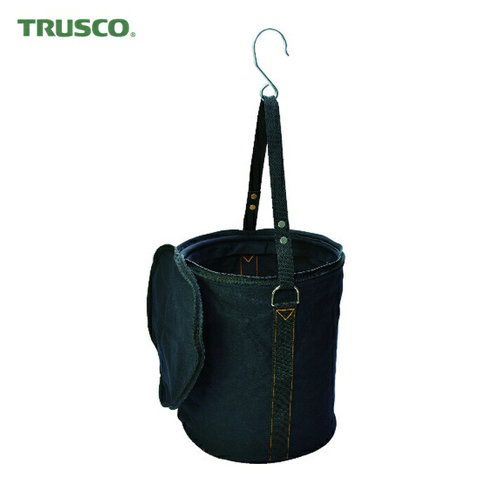 トラスコ TRUSCO 電工バケツ 270X300 ファスナー蓋付き Sフック大付 ブラック (1個) TADB-270FF