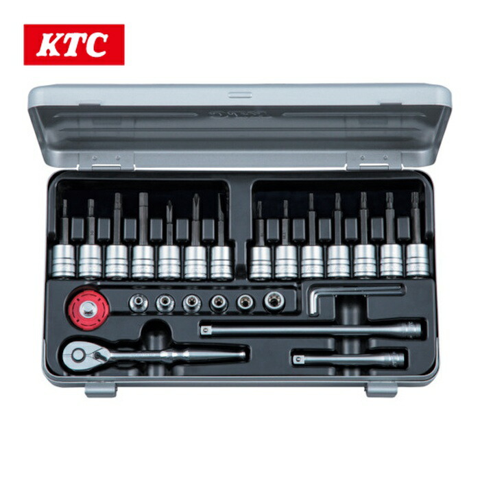 KTC 京都機械工具 TBT226TH 6.3sq.T型トルクス・E型トルクスヘキサゴンビットソケットレンチセット (1S)