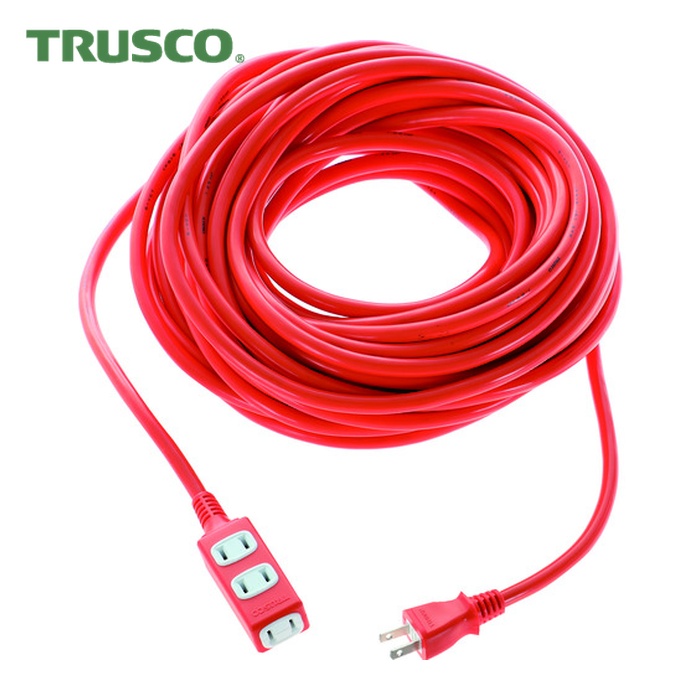 トラスコ TRUSCO ソフトタイププラグ 3個口タップ型 20m オレンジ (1本) TRIS15-203-O