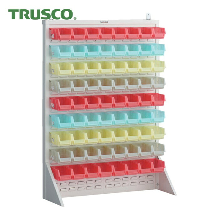 トラスコ TRUSCO パネルコンテナラック 片面式・床置印字機・入れもの半澄み切った遣りかた 910×320×H1240 白いこと 小×72 (1台) T-1272N-SK-AW