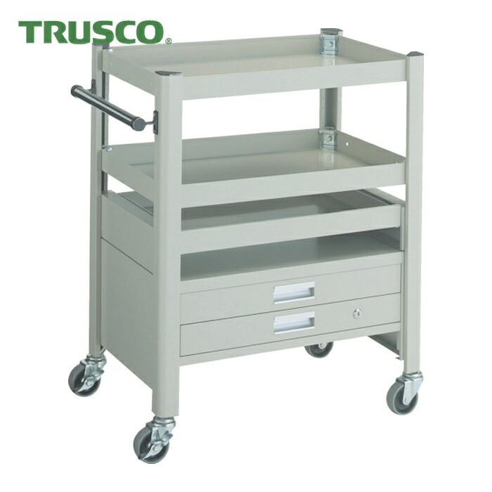 トラスコ TRUSCO コンビネーションワゴン 643X427XH880 スライド棚付 (1台) TCW-81C3