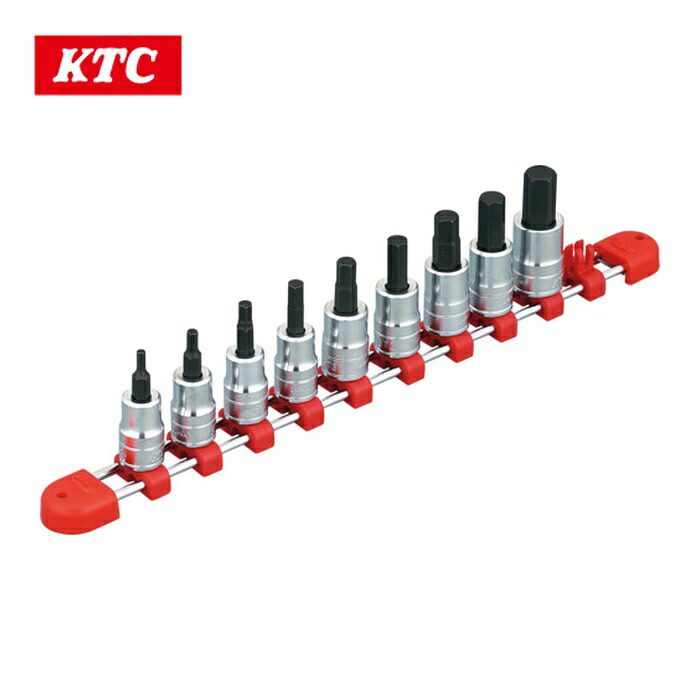 KTC 京都機械工具 TBT3S09H 9.5sq.ショートヘキサゴンビットソケットセット(9コ組) ショートタイプ (1S)