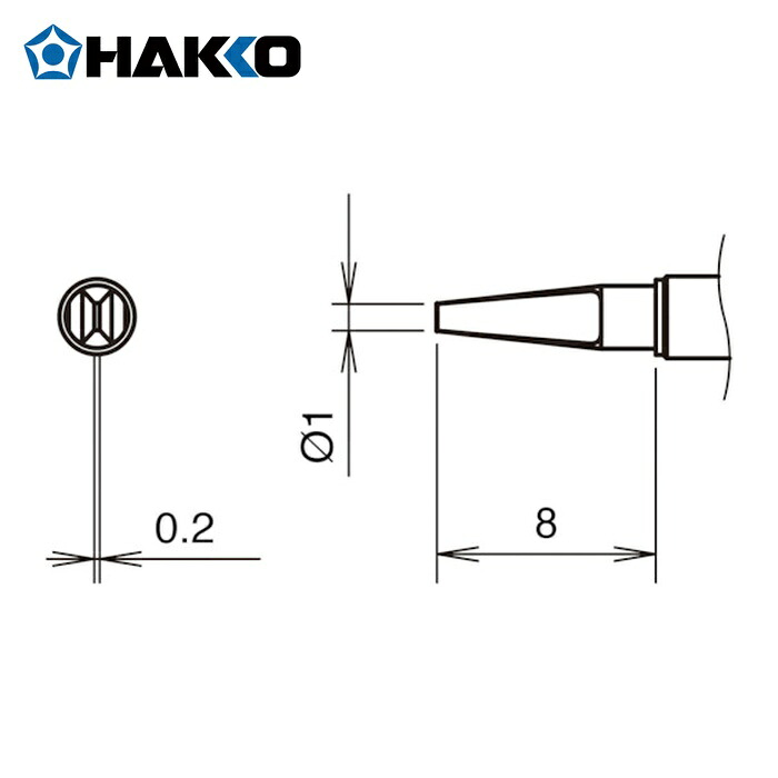 白光 HAKKO T38-03L1 こて先1L型 350℃ (1個)