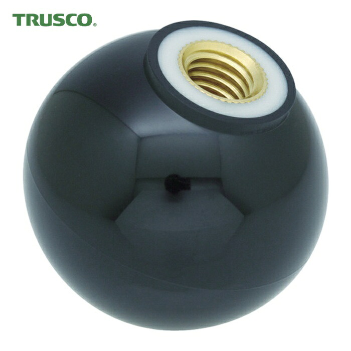 トラスコ TRUSCO 樹脂製握り玉 芯金付き 黒 25XM6mm(20個入) (1箱) TPC25-6BK