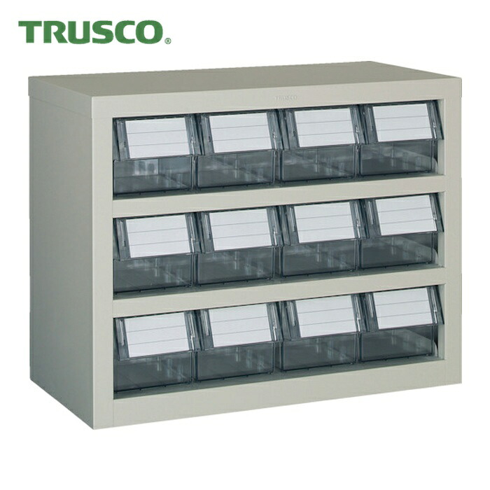 トラスコ TRUSCO パーツケース 横型バンラックケースM型 592X307XH468 3段4列 (1台) TM-43B|工具ランド いたわり館