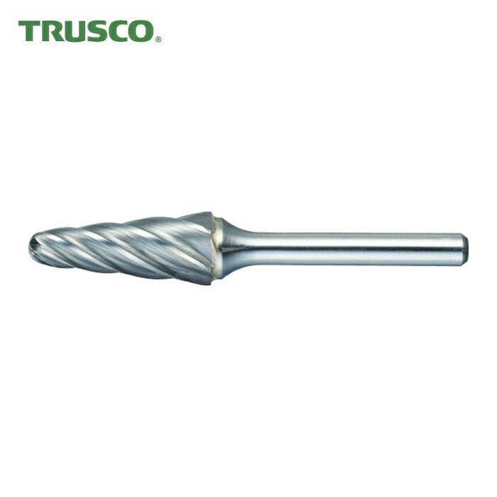トラスコ TRUSCO 超硬赤ちょうちん テーパー(先丸) Φ16X刃長30X軸6 軽銀とり捨てる (1本) TA7C160