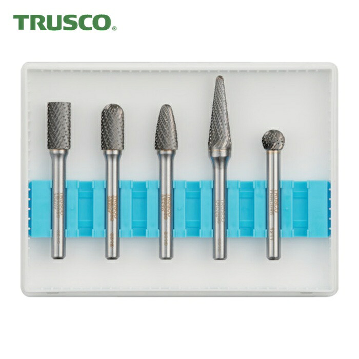 トラスコ TRUSCO 超硬バーセットCシリーズ 軸6mm 刃径9.5mm 5本セット (1S) TB-C095-5S