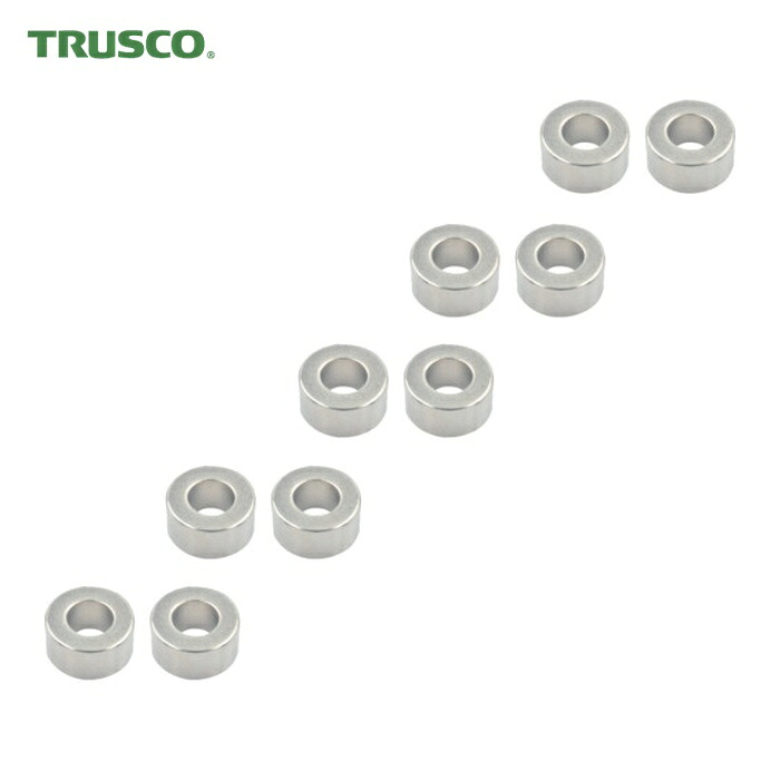 トラスコ TRUSCO まとめ買い ネオジム磁石 外径10mmX穴径5mmX厚5mm 10個入 (1袋) TN10-5RA-10P