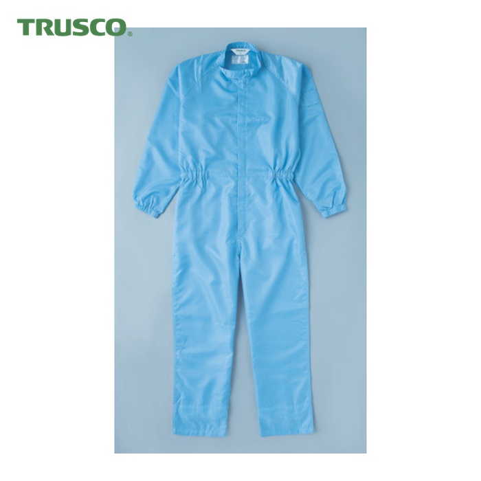トラスコ TRUSCO 制電糸グリッド仕様フード無つなぎ服 ブルー 3L (1着) TCOG-B-3L