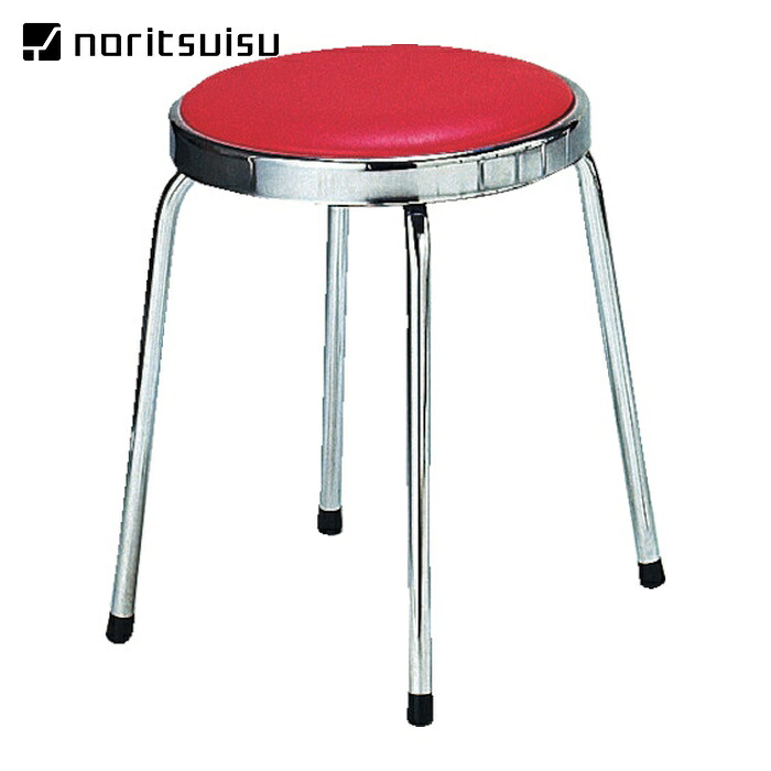 ノーリツ 回転スツール ビニールシート レッド (1脚) T-691C