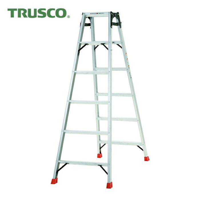 トラスコ TRUSCO 掛けはしご兼用脚立 軽銀アロイ製・脚押しかぶせる付 高さ1.69m (1台) THK-180