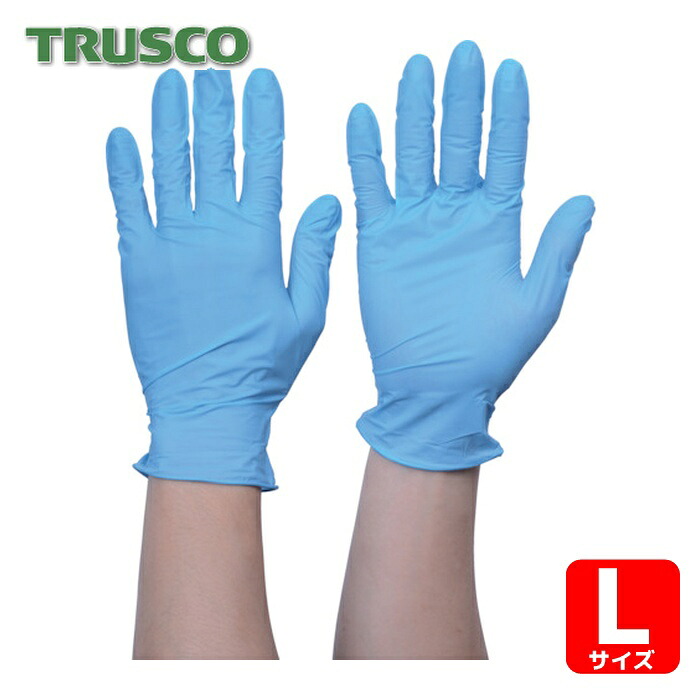 トラスコ TRUSCO まとめ買い 使い捨てニトリル手袋TGエアー 0.06 粉無青L 100枚 10箱 (1S) TGNN06BL10P 6,483円