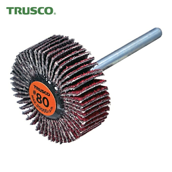 トラスコ TRUSCO セラミックフラップホイール 軸径3mm #80 外径25×幅10×軸長30 (10個入) (1箱) TCF2510-CE-80
