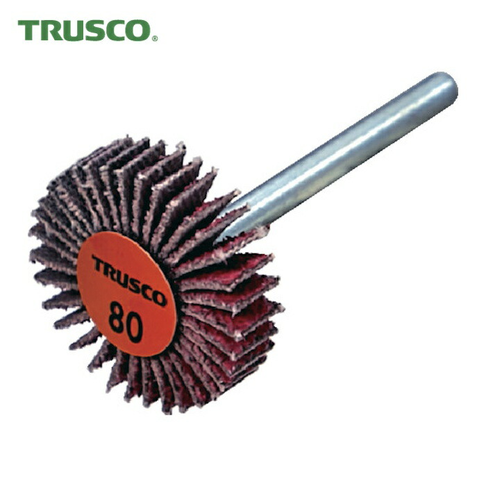 トラスコ TRUSCO セラミックフラップホイール 軸径3mm #80 外径25×幅5×軸長30 (10個入) (1箱) TCF2505-CE-80