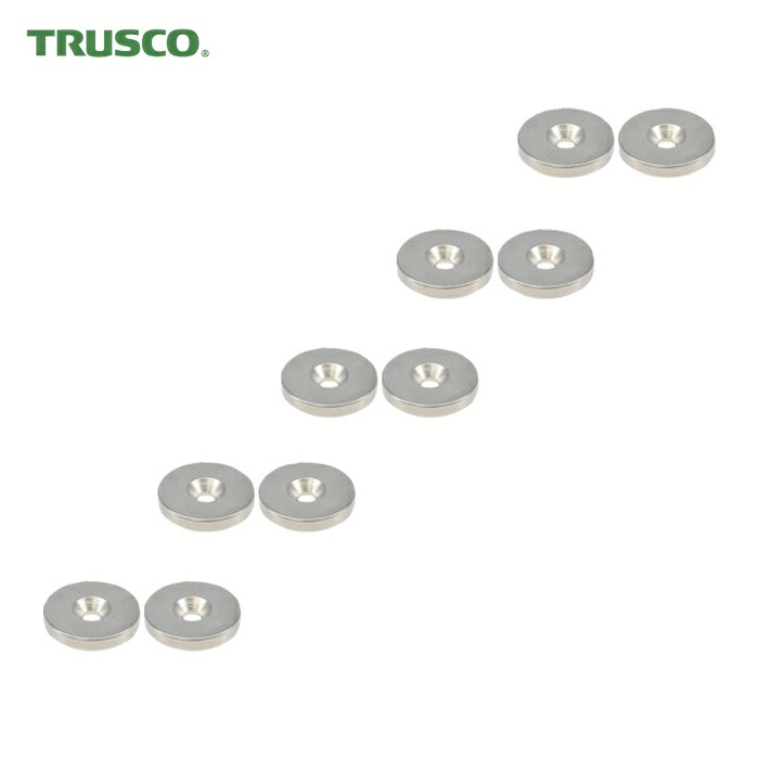 トラスコ TRUSCO まとめ買い ネオジム丸形磁石 皿ねじ穴付 外径30mmX5mm M5 10個入 (1Pk) T30R05-M5-10P 24,185円