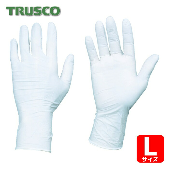 トラスコ TRUSCO まとめ買い 使い捨てニトリル手袋TGエアー 0.06 粉無白L 100枚 10箱 (1S) TGNN06WL10P