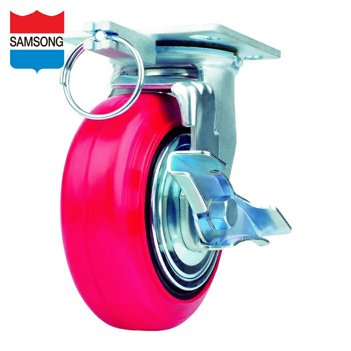 SAMSONG TP6650-PCI TG TLB 重荷重用キャスター 自在ストッパー付 耐湿ウレタン車125mm (1個)
