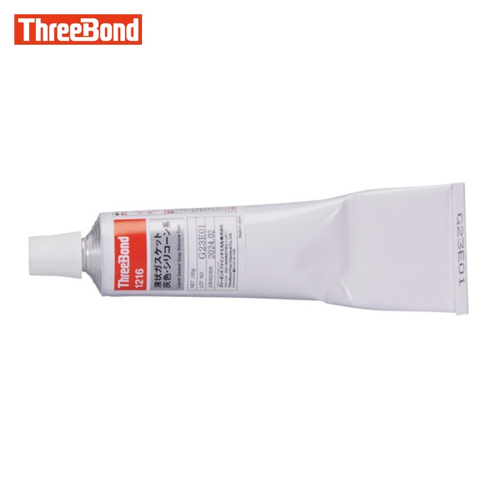 スリーボンド THREEBOND 液状ガスケット TB1216 シリコーン系工業用シール剤 灰色 120g 耐熱・耐薬品・非流動性・初期耐圧性に優れる(1216AD) (1本) TB1216AD